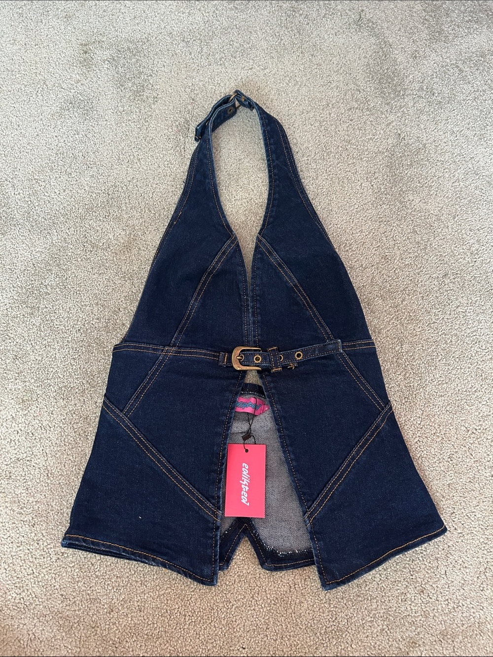 edikted denim halter top